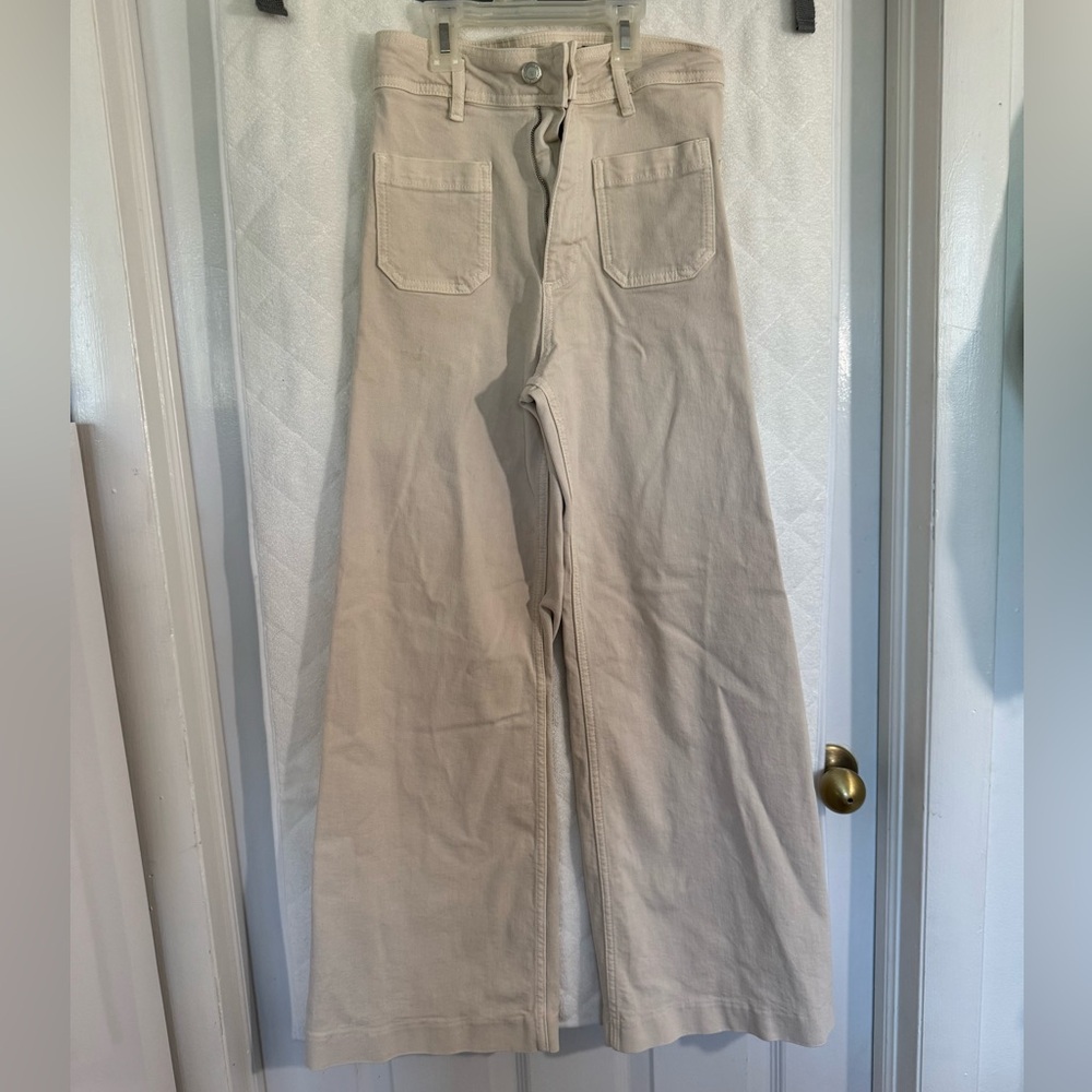Zara Off-White Wide-Leg Pants